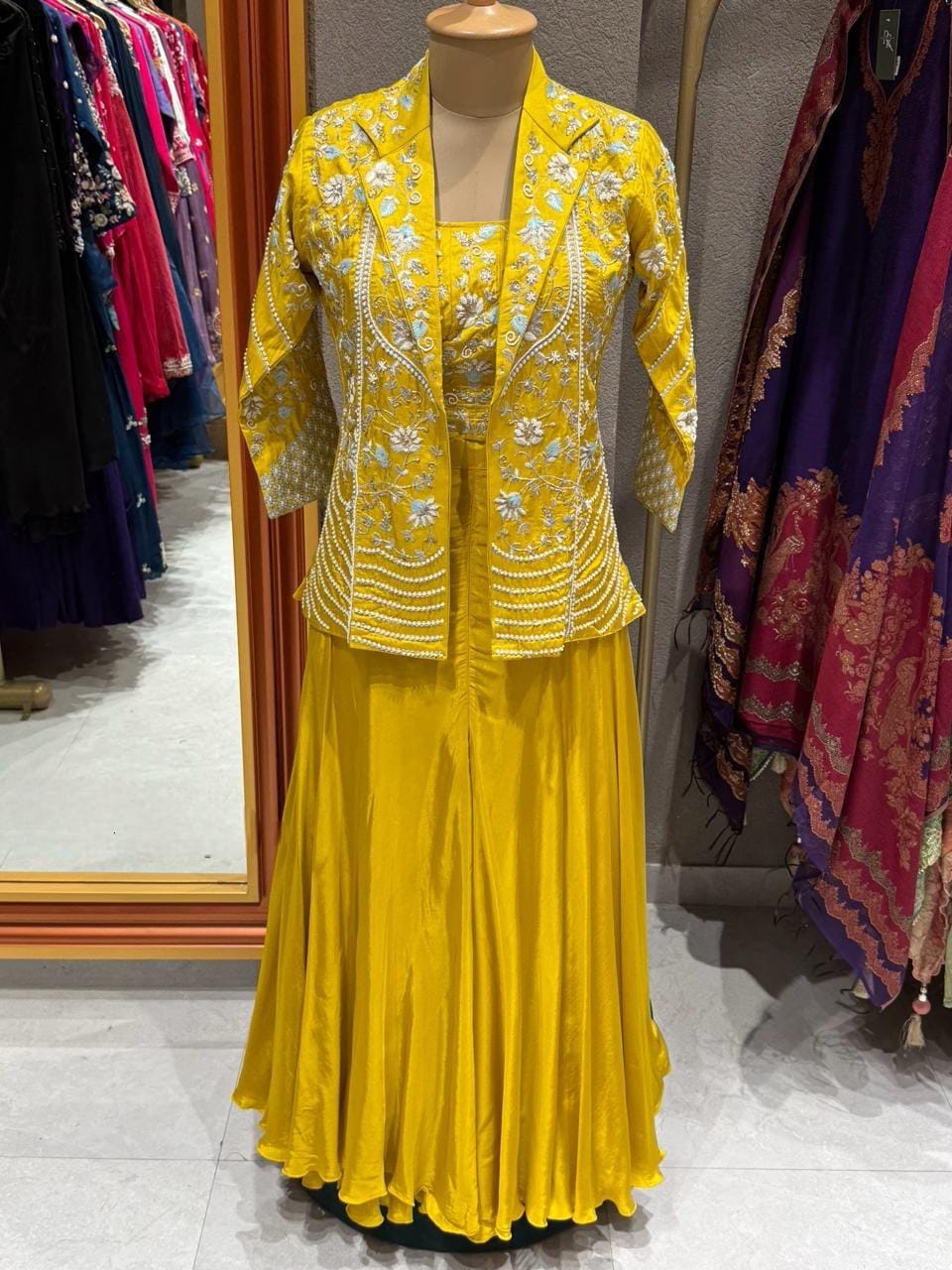 Pure Dola Silk Ready To Wear Blouse With Attached Lining And Beautiful Resham Thread Foil Zari Sequence Cutdana And Pearl Work